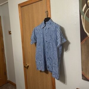 Ben Sherman Large Multi-Color w/Geometric Print Short Sleeve Button-Front Shirt